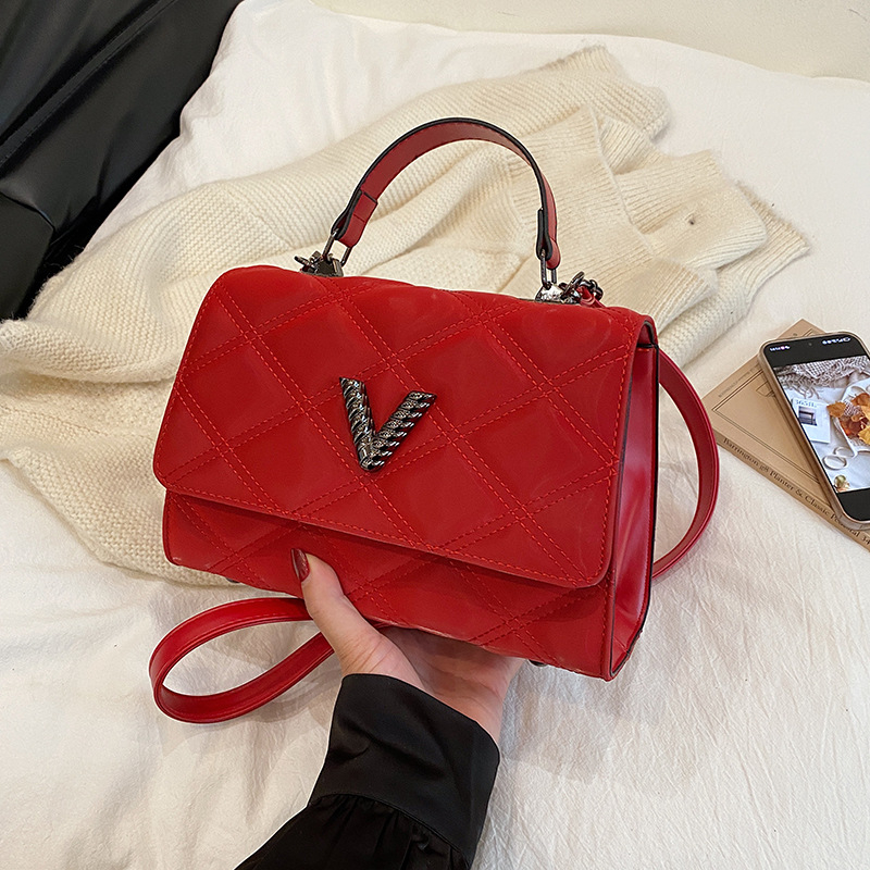 PU ženska torba, gradski minimalistički stil, vodoravni kvadratni oblik, zatvaranje s poklopcem, podstava od poliestera.