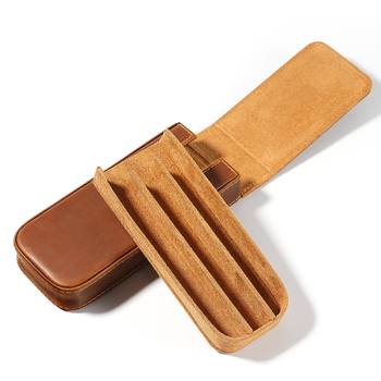 Set od tri kožne torbice za pisanje s magnetskim ladicama, od prave kože (prvi sloj teleće kože), podstava od kože, za školu, unisex