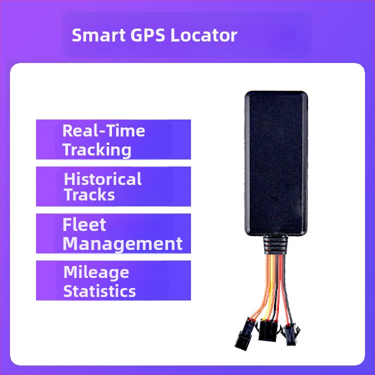 4G káblový GPS pozicionér, model J26A, presnosť GPS 5-10 m, alarmné režimy: vypnutie napájania, SOS, pohyb, geofence, vstavaná GPS + GSM anténa