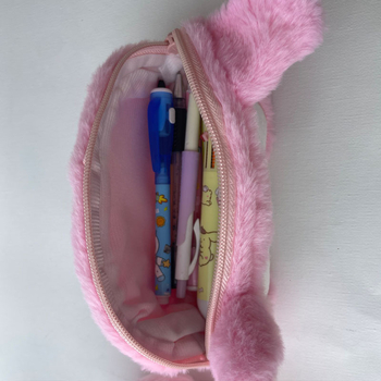 Velúr tolltartó aranyos rajzfilm mintával, koreai stílus