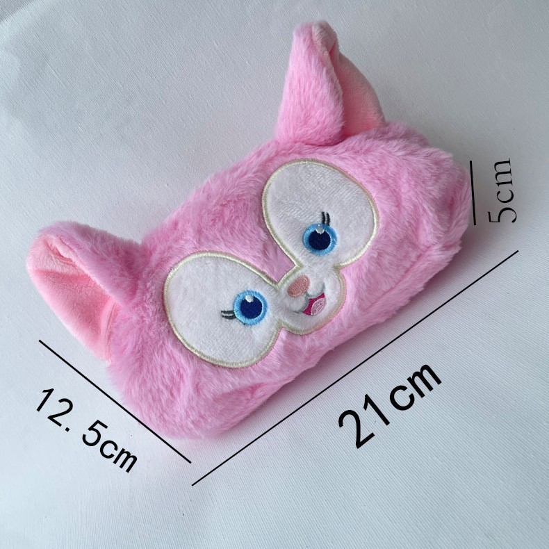 Velúr tolltartó aranyos rajzfilm mintával, koreai stílus