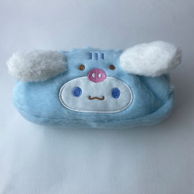 Velúr tolltartó aranyos rajzfilm mintával, koreai stílus