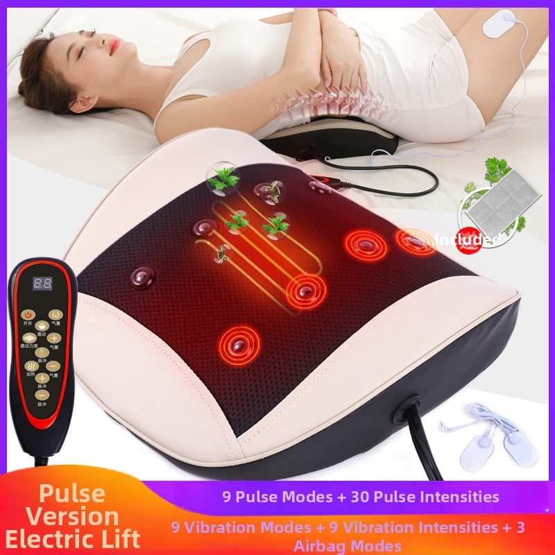 Muguras un jostas masieris ar jostas spilvenu, 2 masāžas galvas, 3 režīmi, taimeris, pie kontaktligzdas, Aiyoukang