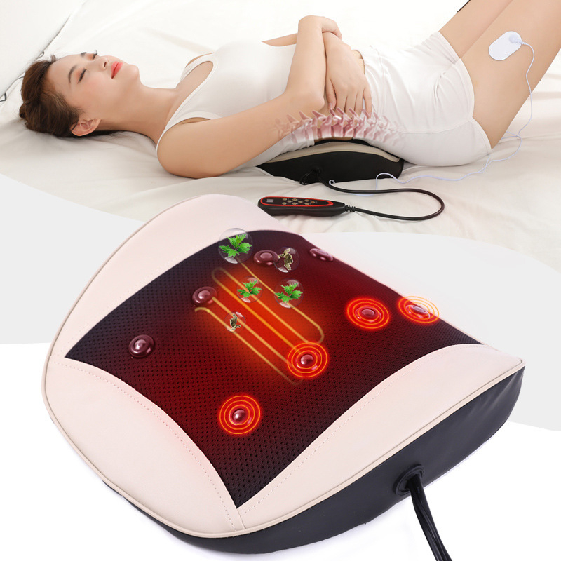 Muguras un jostas masieris ar jostas spilvenu, 2 masāžas galvas, 3 režīmi, taimeris, pie kontaktligzdas, Aiyoukang