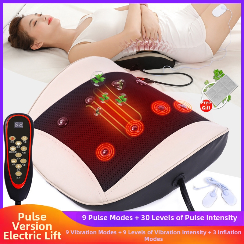 Muguras un jostas masieris ar jostas spilvenu, 2 masāžas galvas, 3 režīmi, taimeris, pie kontaktligzdas, Aiyoukang