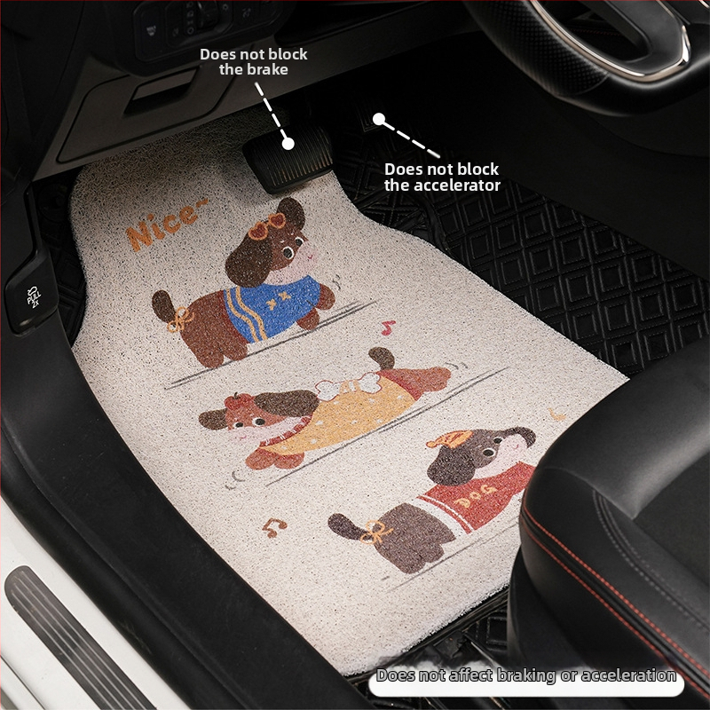 Auto põranda matt Silk-Circle materjaliga, Yu Cen kaubamärk, universaalne sobivus, kohandatav logotüübi trükk