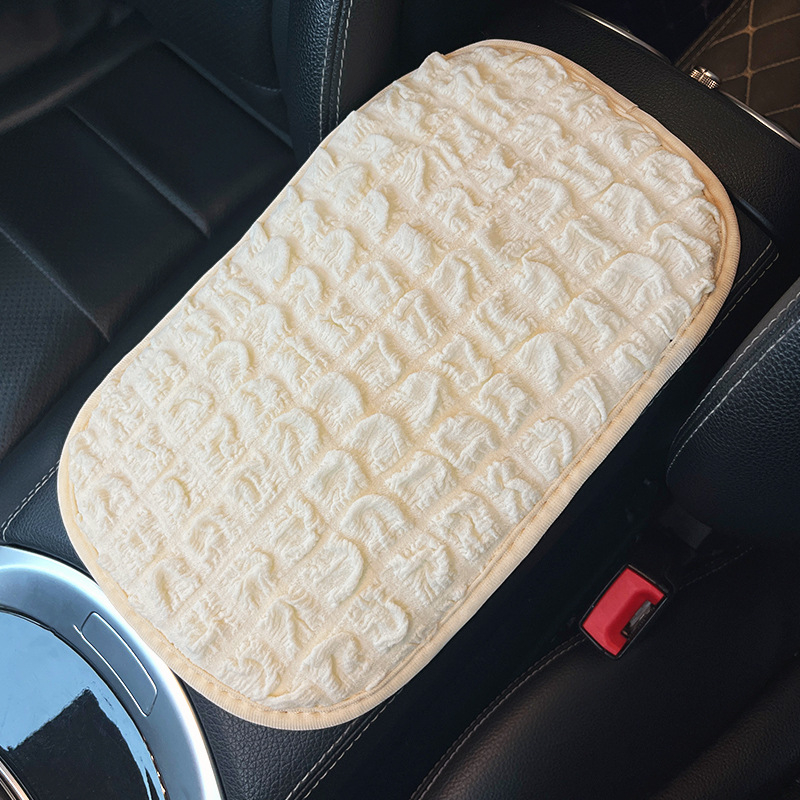 Автомобилен подлакътник с подложка за кутия – замша, съвместим с 90 модела, размери виж детайли, декоративна карикатурна фигурка