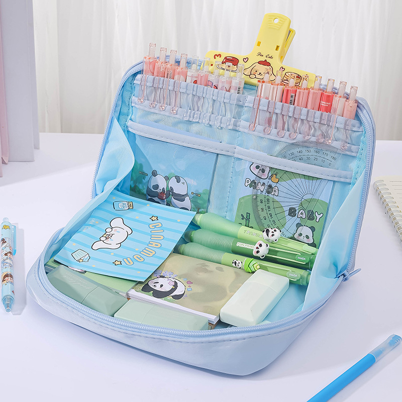 Xinze θήκη μολυβιών από πολυεστέρα, 12 διαμερίσματα, μεγάλη χωρητικότητα, σε κορεατικό στυλ