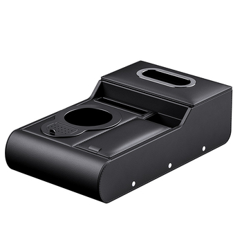 Автомобилен подлакътник с повдигаща се кутия за съхранение, кожен многофункционален органайзер с държач за чаши и кутия за салфетки — универсален, персонализируем