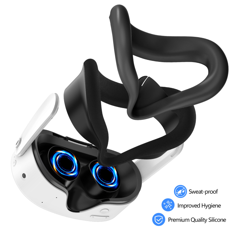 Silikonska zaštita maske za Meta Quest 3 S – otporna na znoj, za pranje, otporna na prašinu, protiv zaprljanja, kompatibilna s Meta Quest 3 all-in-one