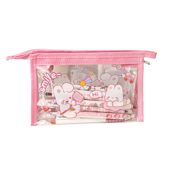 Τριγωνικό νεσεσέρ για μολύβια, αδιάβροχο και διαφανές από PVC, MOKA, κορεατικού στυλ