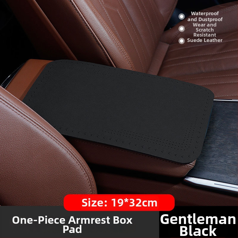 Automašīnas centrālā rokas balsta vāciņš — velūra āda, universāla saderība, visām sezonām