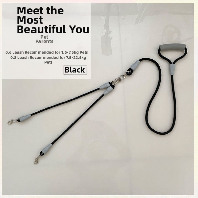 SAIMENG nylonové dvojité vodítko pre psy, pevná dĺžka, pre dve psy