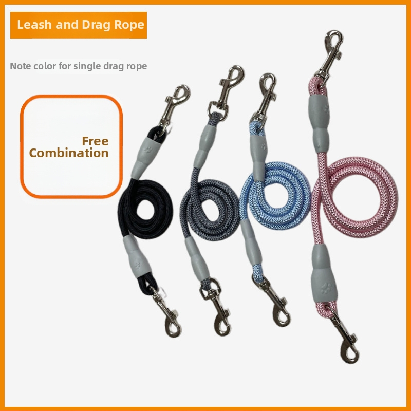 SAIMENG nylonové dvojité vodítko pre psy, pevná dĺžka, pre dve psy