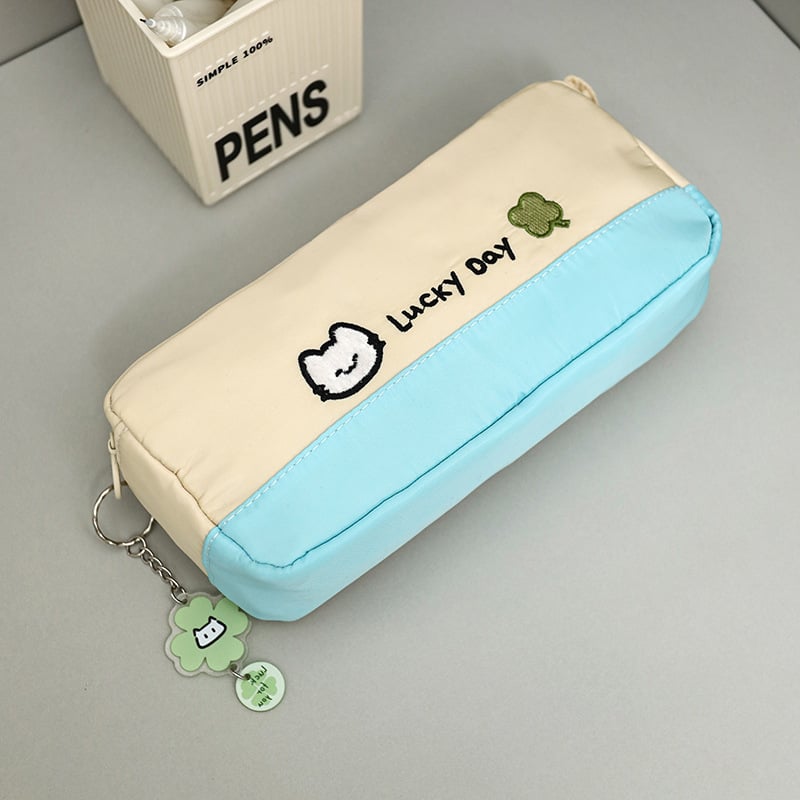 Pettorna Κασετίνα μολυβιών με κέντημα γάτας, καμβάς, κορεάτικος στυλ, μαθητική κασετίνα, pd-264