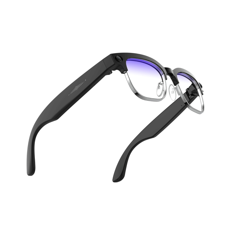 Ochelari inteligenți pentru fotografie și video, ramă half-frame W630, cameră 800W, memorie 4GB + 32GB, baterie 290, ecran 147x45mm, rază wireless 5–10 m, traducere și recunoaștere facială
