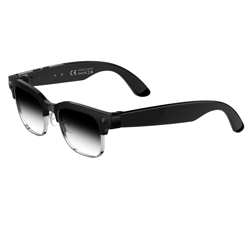 Ochelari inteligenți pentru fotografie și video, ramă half-frame W630, cameră 800W, memorie 4GB + 32GB, baterie 290, ecran 147x45mm, rază wireless 5–10 m, traducere și recunoaștere facială