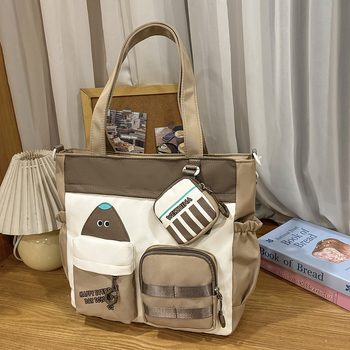 Krosbody torba za dopunske lekcije – platno, podstava od najlona, anime uzorak, za djevojke, od srednje škole pa nadalje