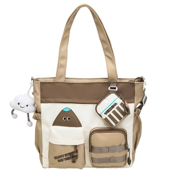 Krosbody torba za dopunske lekcije – platno, podstava od najlona, anime uzorak, za djevojke, od srednje škole pa nadalje