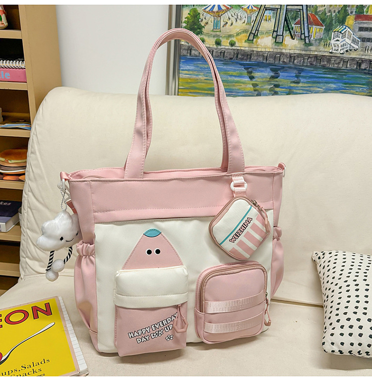 Krosbody torba za dopunske lekcije – platno, podstava od najlona, anime uzorak, za djevojke, od srednje škole pa nadalje