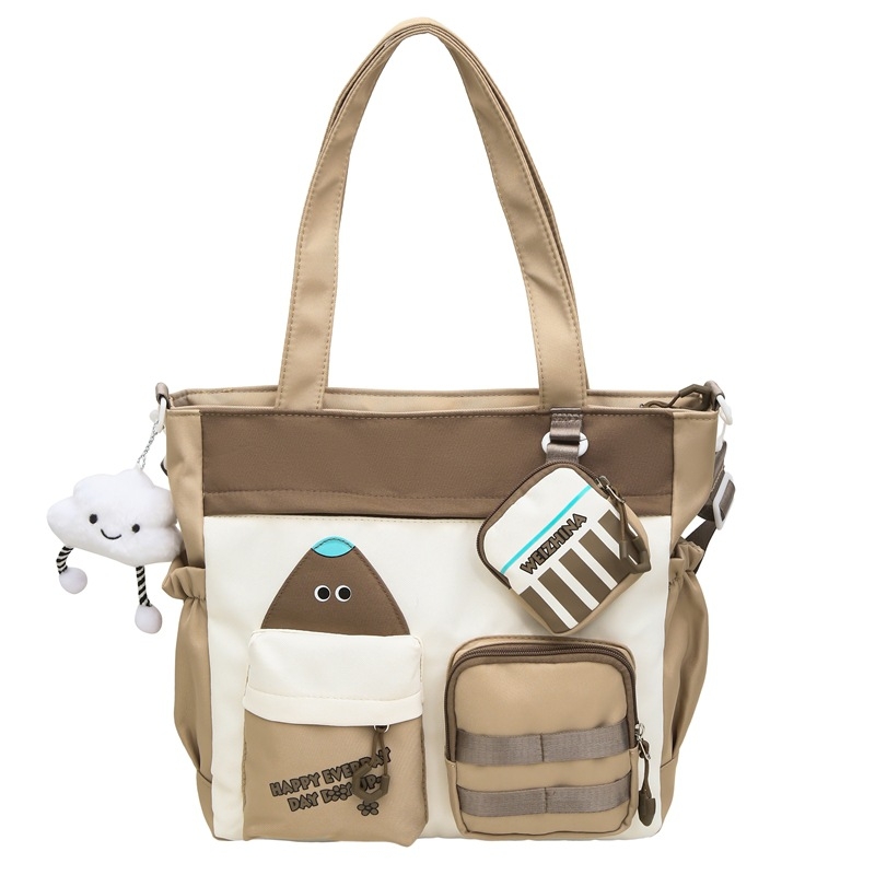 Krosbody torba za dopunske lekcije – platno, podstava od najlona, anime uzorak, za djevojke, od srednje škole pa nadalje