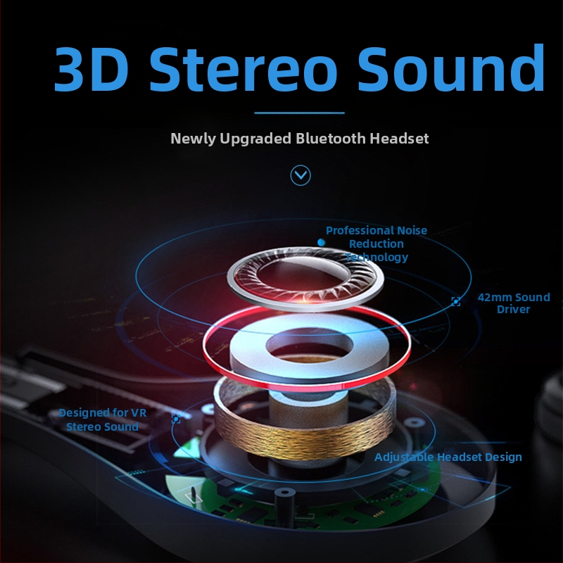 VRPARK-J50 Gudras VR brilles ar 3D spēlēm, Bluetooth austiņas, panorāmas VR, kustības sekošana