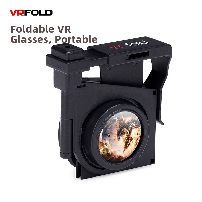 VRFOLD V1 saliekamās VR brilles, 1080P izšķirtspēja, NTSC video ievade, AVI/MPEG/WMV/MPG formāti, sveķu materiāls