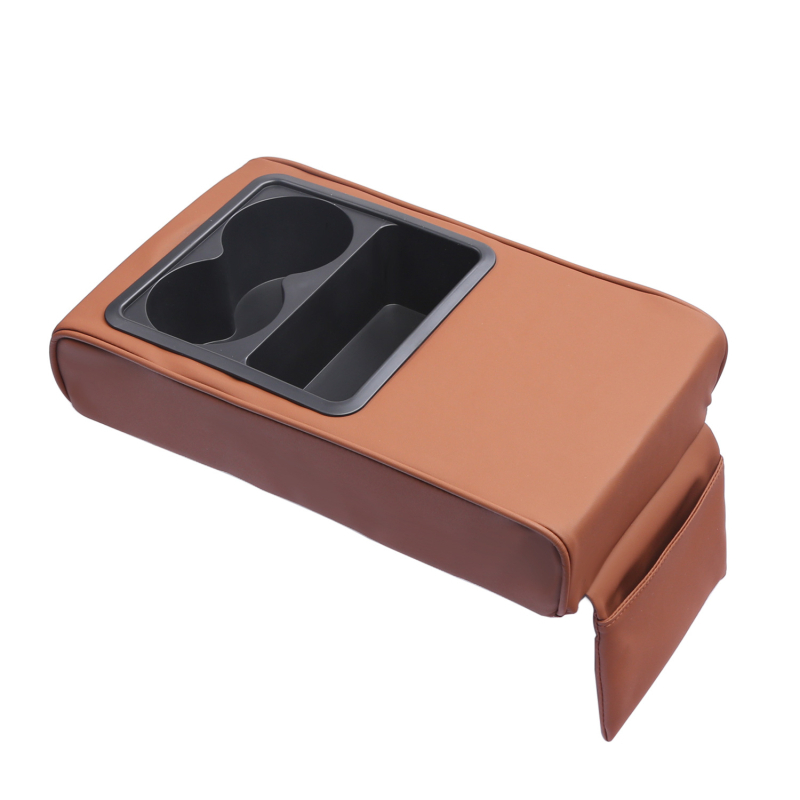 PU kožené auto lakťová opierka s vyvýšenou podložkou, držiak na pohár a úložný priestor, univerzálna kompatibilita, značka sumu, možnosť prispôsobenia