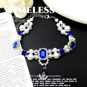 Ogrlica s perlama za mačke i pse, ručno izrađena, stil princeze, plastične perle, univerzalna prilagodba