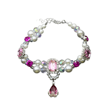 Ogrlica s perlama za mačke i pse, ručno izrađena, stil princeze, plastične perle, univerzalna prilagodba