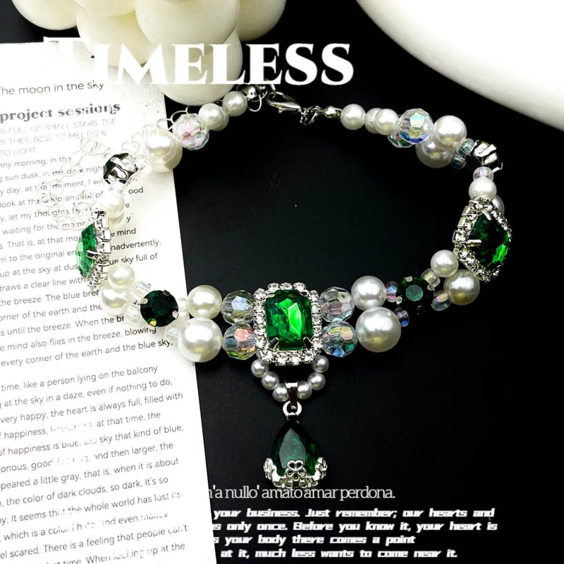 Ogrlica s perlama za mačke i pse, ručno izrađena, stil princeze, plastične perle, univerzalna prilagodba