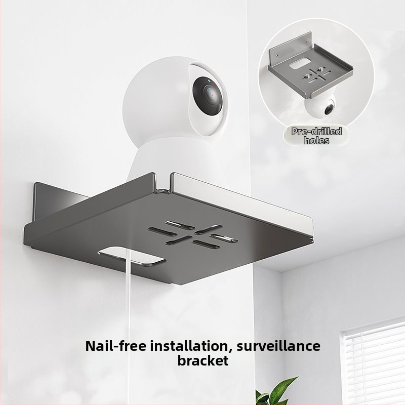 Sienas plaukts kamerai un maršrutētāja augšējai kastītei ar PTZ stiprinājumu — iekštelpu un āra lietošanai; materiāls: Q235 tērauds; uzstādīšana: sienas stiprinājums