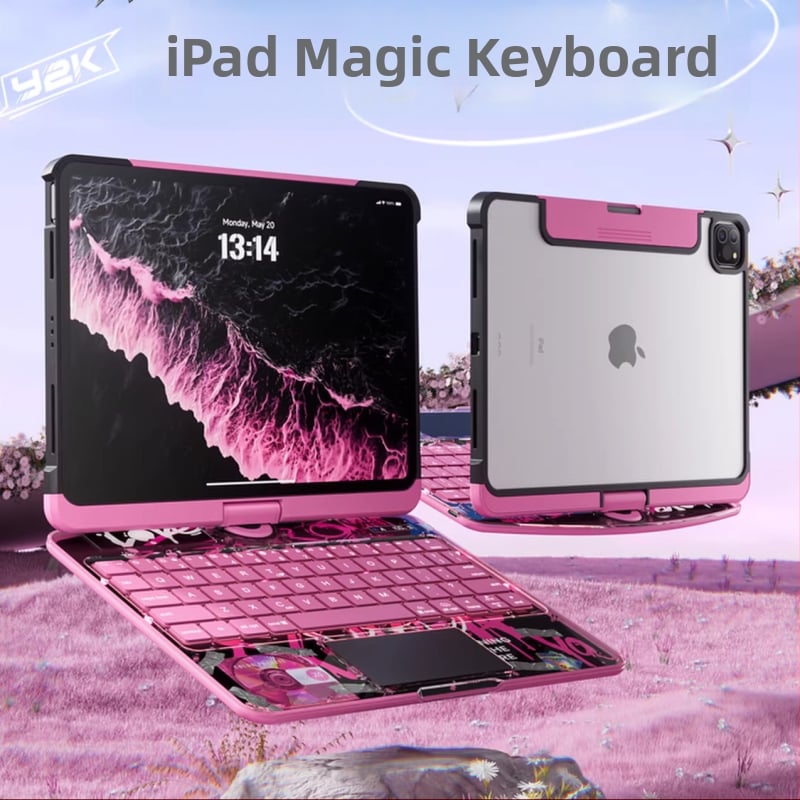 Bežična Bluetooth tipkovnica sa zaštitnom maskicom za iPad, kompatibilna s iPad 10. generacijom Magic Keyboard, pozadinsko osvjetljenje s sedam boja, težina 779 g