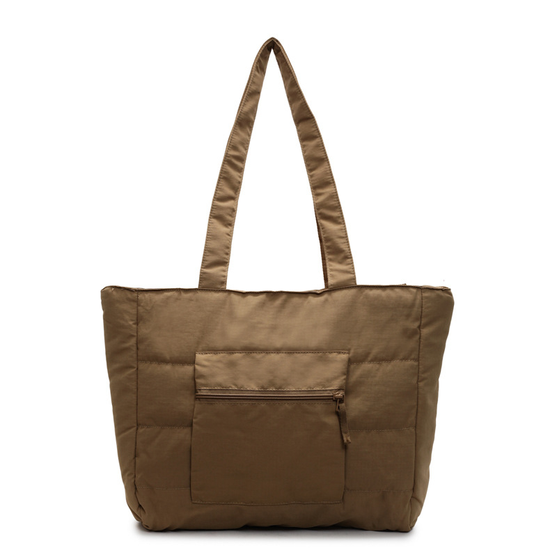 Elaine γυναικεία τσάντα tote, ύφασμα, οριζόντια τετράγωνη μορφή, φερμουάρ κλεισίματος, εσωτερική τσέπη με φερμουάρ