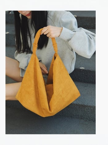 Japanskog stila, jednostavna tote torba od platna i velura za žene, retro s velikim kapacitetom, školska torba