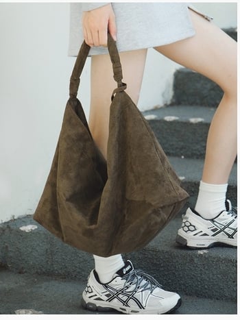 Japanskog stila, jednostavna tote torba od platna i velura za žene, retro s velikim kapacitetom, školska torba