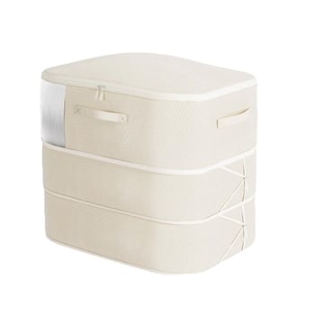 Τσάντα αποθήκευσης κουβερτών με διαφανές παράθυρο διαμαντιού - νάιλον, κυβική μορφή, χωρίς εγκατάσταση, για αποθήκευση κουβερτών και ρούχων στο υπνοδωμάτιο