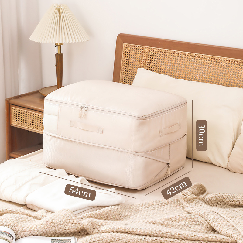 Τσάντα αποθήκευσης κουβερτών με διαφανές παράθυρο διαμαντιού - νάιλον, κυβική μορφή, χωρίς εγκατάσταση, για αποθήκευση κουβερτών και ρούχων στο υπνοδωμάτιο