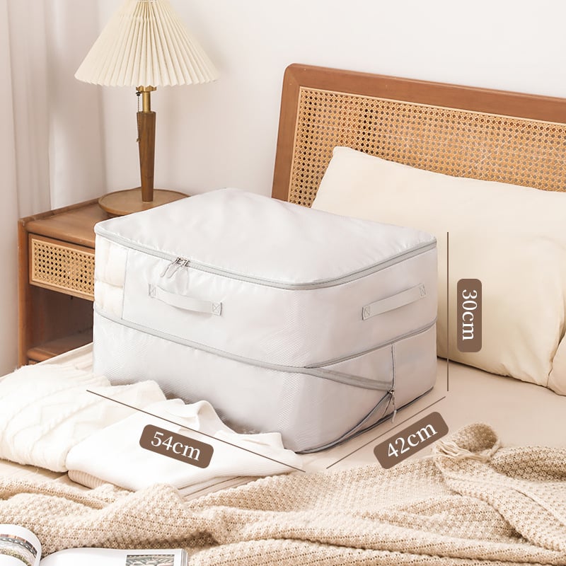 Τσάντα αποθήκευσης κουβερτών με διαφανές παράθυρο διαμαντιού - νάιλον, κυβική μορφή, χωρίς εγκατάσταση, για αποθήκευση κουβερτών και ρούχων στο υπνοδωμάτιο