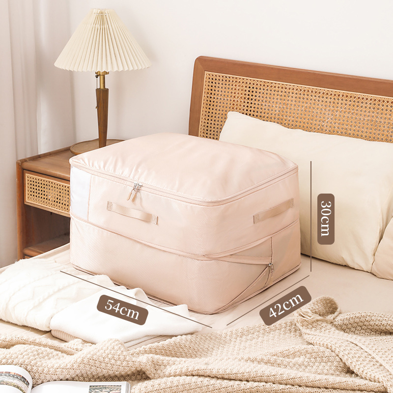 Τσάντα αποθήκευσης κουβερτών με διαφανές παράθυρο διαμαντιού - νάιλον, κυβική μορφή, χωρίς εγκατάσταση, για αποθήκευση κουβερτών και ρούχων στο υπνοδωμάτιο