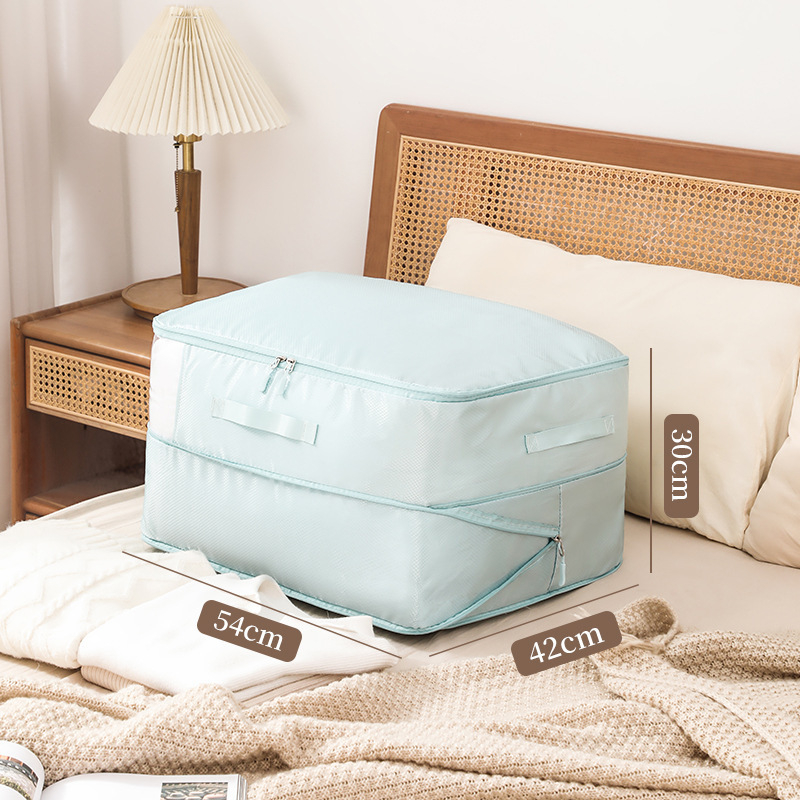 Τσάντα αποθήκευσης κουβερτών με διαφανές παράθυρο διαμαντιού - νάιλον, κυβική μορφή, χωρίς εγκατάσταση, για αποθήκευση κουβερτών και ρούχων στο υπνοδωμάτιο