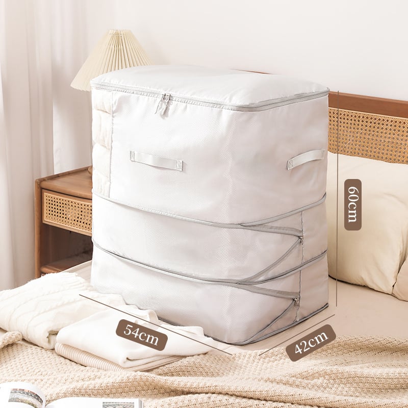 Τσάντα αποθήκευσης κουβερτών με διαφανές παράθυρο διαμαντιού - νάιλον, κυβική μορφή, χωρίς εγκατάσταση, για αποθήκευση κουβερτών και ρούχων στο υπνοδωμάτιο