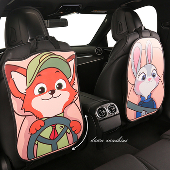 Peaceful PU кожа Протектор за задната облегалка на автомобила – карикатурен модел, всесезонна употреба, печат на лого, персонализация налична