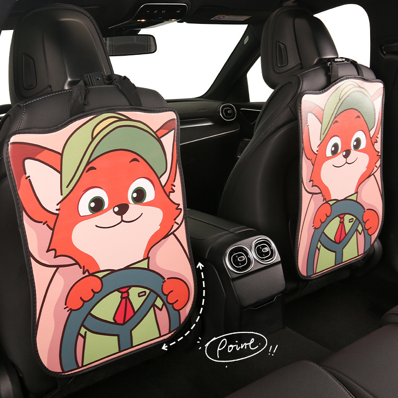 Peaceful PU кожа Протектор за задната облегалка на автомобила – карикатурен модел, всесезонна употреба, печат на лого, персонализация налична