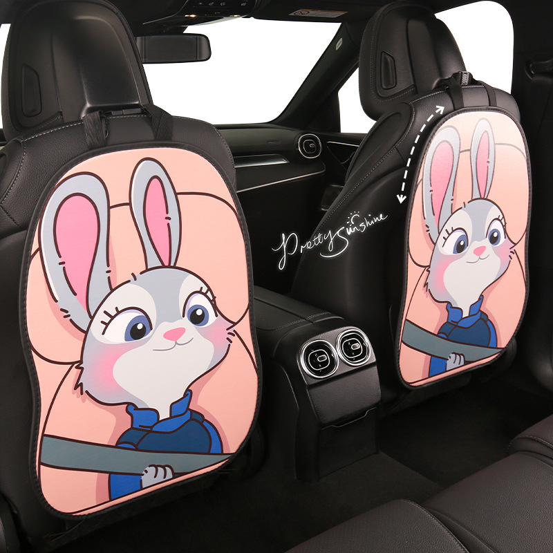 Peaceful PU кожа Протектор за задната облегалка на автомобила – карикатурен модел, всесезонна употреба, печат на лого, персонализация налична