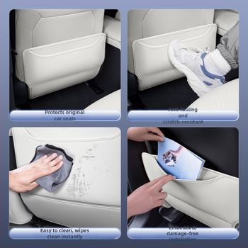 Кожена анти-ударна подложка за задната облегалка Denza N8L, всесезонна, персонализирана с печат на лого