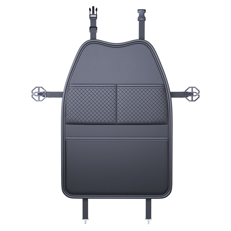 Универсална подложка за облегалката на автомобилното седло с джоб за съхранение и антиударна защита — PU материал, пълнеж: плат + възстановяваща пяна