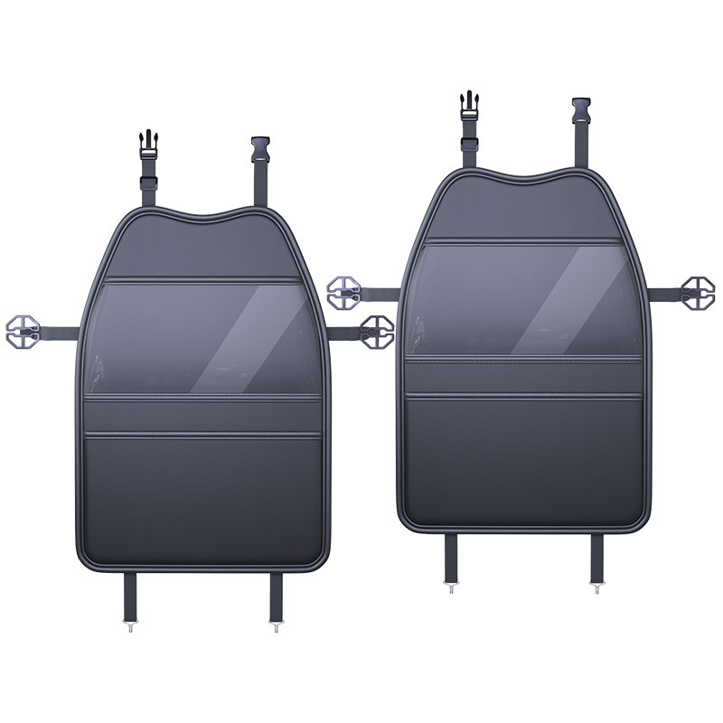 Универсална подложка за облегалката на автомобилното седло с джоб за съхранение и антиударна защита — PU материал, пълнеж: плат + възстановяваща пяна