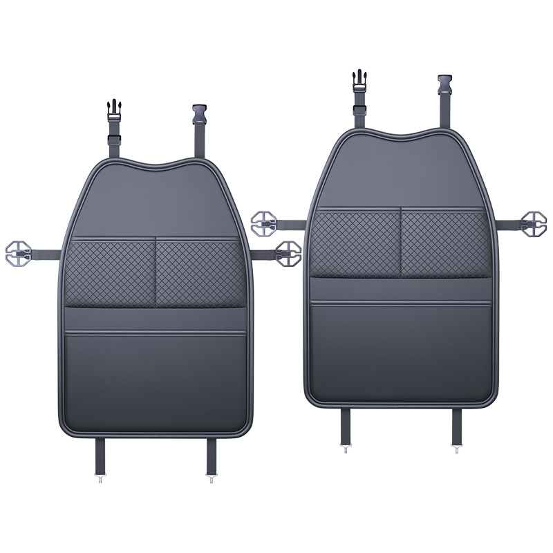 Универсална подложка за облегалката на автомобилното седло с джоб за съхранение и антиударна защита — PU материал, пълнеж: плат + възстановяваща пяна