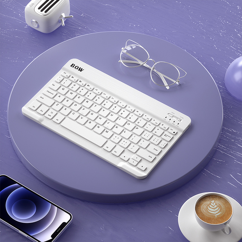 Επαναφορτιζόμενο ασύρματο Bluetooth πληκτρολόγιο με καθολική συμβατότητα, έως 87 πλήκτρα, ABS σώμα, χωρίς φωτισμό.